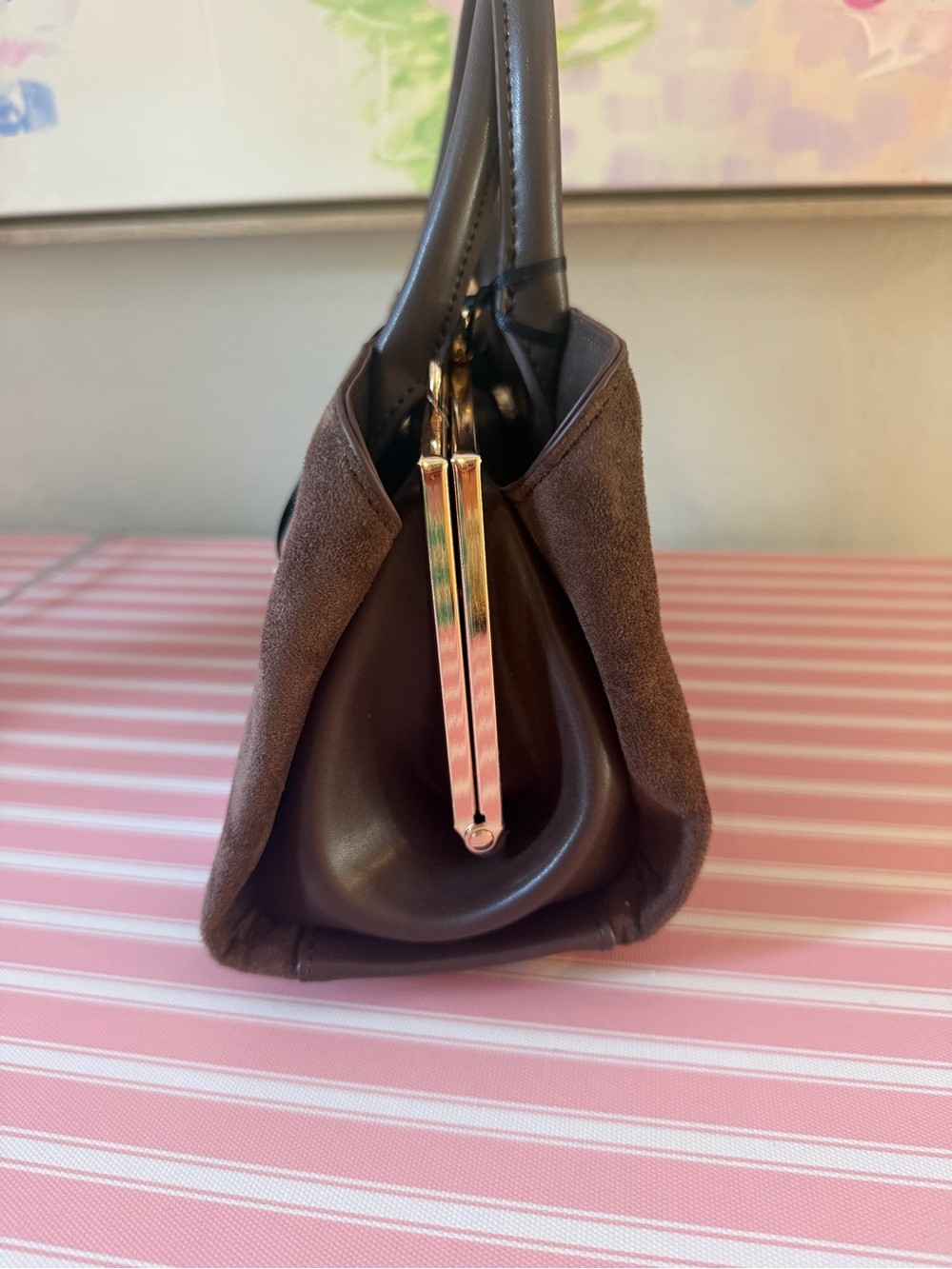 NWT Nordstrom Brown Suede Purse - Picture 3 of 6